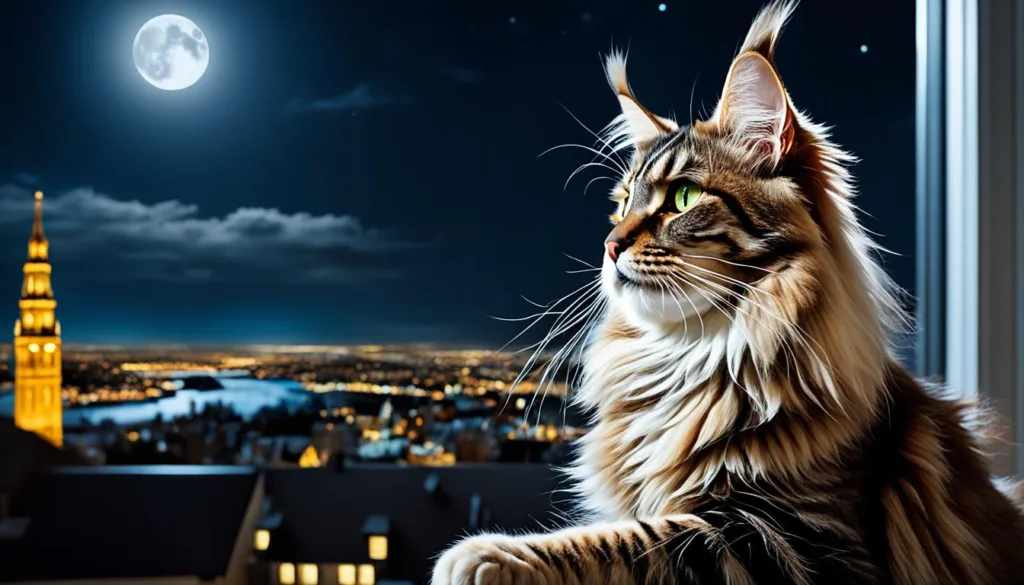 maine coon nighttime activity